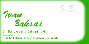 ivan baksai business card